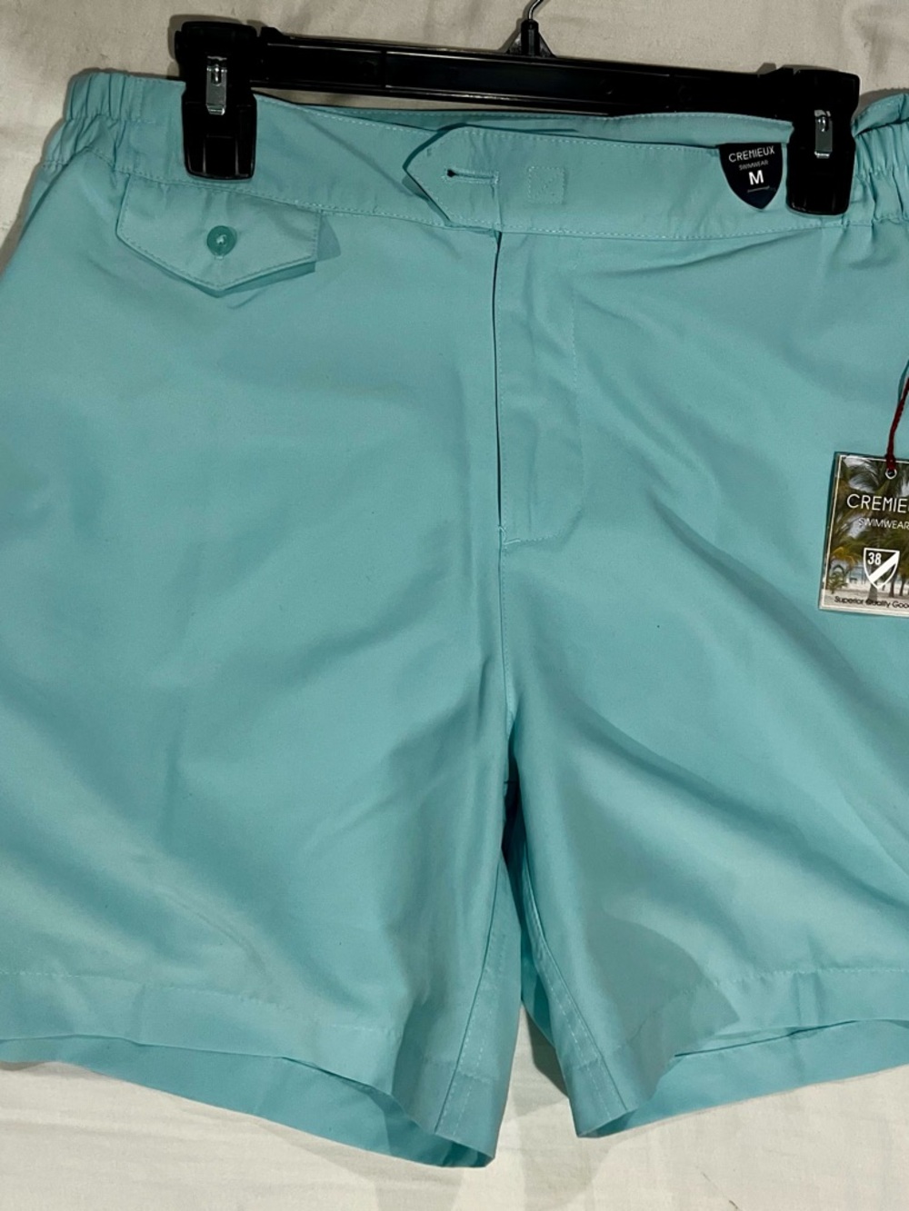 Daniel Cremieux Men’s Aqua/Turquoise Flat-Front Shorts